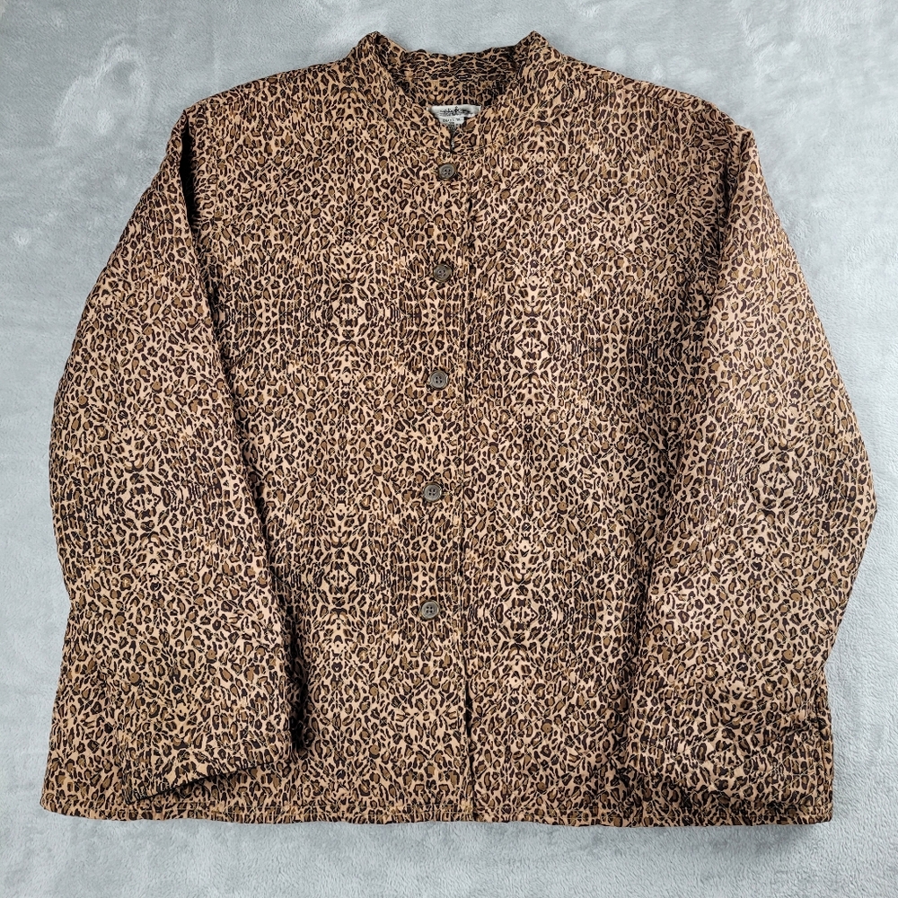 Natalie & Me Women's Quilted Jacket Animal Print Lightweight Plus Size 2X